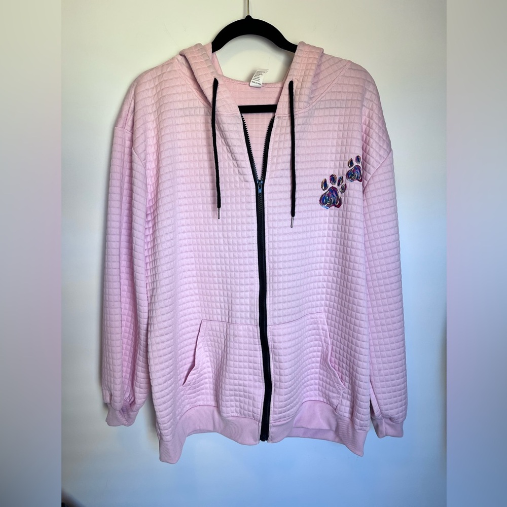 Light Pink Quilted Zip-Up Jacket